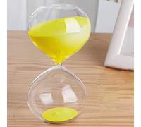 VNsdSD Minuterie de 45/60 minutes, sablier portable, grand format, coloré, verre transparent et lisse(Lemon Yellow,45 minutes(14.5 * 7.5cm))