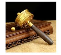 VNsdSD Roue de prière à main Roue de prière bouddhiste Poignée en bois Écritures de Bouddha de qualité supérieure Roue de prière for la détente, la prière, la méditation,(C)