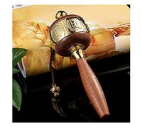 VNsdSD Roue de prière bouddhiste à main utilisée for la prière, la bénédiction, la méditation, la relaxation, le yoga(Gold,S)