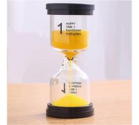 VNsdSD Sablier en plastique coloré, 1/3/5/10/15/30/45 minutes(Black Cover Yellow Sand,5 minutes)