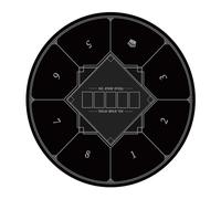 VNsdSD Tapis de Poker Rond Portable for Texas Holdem, Plateau Table Pliable for 8 Joueurs avec Tapis imprimé Art déco(Black,L)