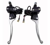VNSMM Moto De Levier Paire d'embrayage Levier de Frein et d'embrayage pour maître-Cylindre de Moto, adapté aux VTT 50cc à 250cc, Earth Pit, vélo hydraulique(Silver,1pair)