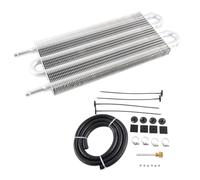 VNSMM Refroidisseur de Transmission Kit De Refroidisseur D'huile Universel en Aluminium, 4, 6 Ou 8 Rangées, pour Transmission Automatique, Convertisseur De Radiateur Manuel/Automatique(4 Row Silver)