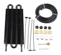 VNSMM Refroidisseur de Transmission Kit De Refroidisseur D'huile Universel en Aluminium, 4, 6 Ou 8 Rangées, pour Transmission Automatique, Convertisseur De Radiateur Manuel/Automatique(4 Row Black)
