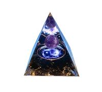 VNSTKWW Pyramide d'orgonite, Pyramide de guérison des Chakras pour la Protection, Pierre d'élimination émotionnelle et négativité, Pointe en Cristal de Quartz Transparent pour la méditation (6 cm)