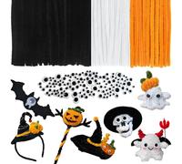 VntMQP 300PCS chenille Pour le bricolage 30 cm x 6 mm - Convient pour la fabrication de fleurs, petits animaux, Halloween, Noël, bricolage (Set Halloween)