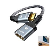Vnuipofa Adaptateur Mini HDMI vers HDMI 4K 60Hz, Câble Mini HDMI Mâle vers HDMI Femelle pour Raspberry Pi Zero, avec HDR HDCP, Caméra, TV, Ordinateur Portable, Moniteur Ultra Haute Définition 20 CM