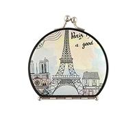 Vnurnrn Art De La Tour De Paris Miroirs de Maquillage Compact Rond Miroir,Petit Pliable Miroirs De Poche pour Femmes Filles