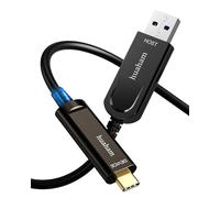 VNUUUXO huaham C鈈le fibre optique USB A vers USB C 20 m, c鈈le USB 3.1 10 Gbit/s Gen2 longue distance de transmission, c鈈le USB fin ultra haut d閎it pour VR, Xbox, appareil photo Logitech, ordinateur'
