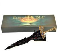 VNVFJKLO Collection, Épée de Collection Tout métal Elden Ring Maliketh's Black Blade 30 cm avec présentoir et Coffret Cadeau