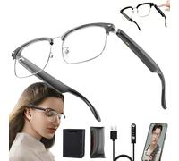 VNVFJKLO Lunettes connectées, Lunettes Bluetooth intelligentes, Traduction IA 144 Langues, vocale, appels téléphoniques, écoute Musicale, Anti-Bleu(Parent,A)
