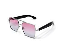 VNVFJKLO Lunettes connectées, Lunettes de Soleil connectées Bluetooth, étanches, Anti-UV, for Sport en Plein air, for Hommes et Femmes, Rose