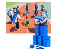 VNVFJKLO Matériel pour activités de cohésion d'équipe, Jeux de Construction Blocs IEOWY, activités Plein air en Groupe, Jeux compétition Amusants, d'une Communication Amicale(Blue,5PCS)