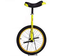 VNVFJKLO monocycle, Monocycle à Roues de 16 Pouces for Enfants avec Jante en Alliage, Pneu très épais et Support Rangement Robuste, équilibre, Exercice Cyclisme, Fitness for Adultes(Yellow)