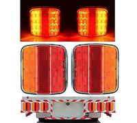 VNVIS 2 LED Feux Arrière 12V 24V Lampe 4 Fonction Caravane Remorque Camion