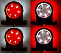 VNVIS 4 x petits feux de position latéraux LED 12 / 24V rouge/blanc s'allume châssis de camion remorque de camping-car