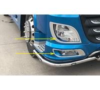 VNVIS Ensemble de 4 cadres de phares en acier inoxydable poli et décorations de phares antibrouillard pour trucks XF 106 Euro6