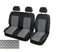 VNVIS Housses de sieges universelles Housse Couverture Couvre Sieges pour Camionnette Van Bus 2 + 1 Noir Gris