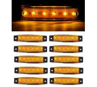 VNVIS Lot de 10 éclairages latéraux à LED 12 V orange ambre pour camion, camionnette, camping-car, bus, benne