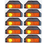 VNVIS Lot de 10 feux de gabarit 3 LED 12 V 24 V orange ambre avec supports en caoutchouc pour camion, benne basculante, caravane, remorque