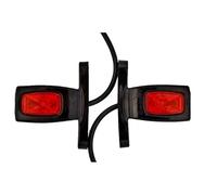 VNVIS Lot de 2 feux de gabarit à LED à tige courte 12/24 V pour camion, remorque, châssis, benne rouge, blanc, orange