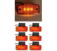 VNVIS Lot de 6 feux de position latéraux orange 24 V 3 LED avec supports en caoutchouc pour camion, benne, caravane, remorque