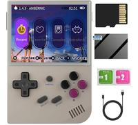 Voacle RG35XX Console de jeu portable rétro version 2024, écran IPS de 3,5", système Linux, carte TF 64 Go intégrée, jeux classiques 5474, sortie TV HDMI (gris-mew)
