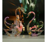 Voaesdk Grands moules en résine époxy, couple de cygnes en silicone, décoration d'animaux 3D, pour travaux manuels, décoration d'armoires, décoration de bureau, mariage, Saint-Valentin, anniversaire