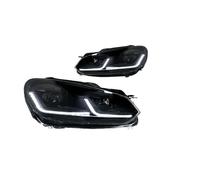 VOALVT Feux Avants Voiture Pour VW Pour Golf 6 MK6 Pour GTI R20 2009-2012 Phares Avant Feux Jour (DRL) Et Accessoires Automobiles Phare Avant(LHD,Black Sam*urai LED)