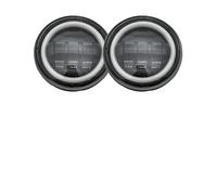 VOALVT Phare Avant Moto Pour Electra Pour Glide Pour Ultra Pour Limited Pour FLHTK 2010-2016 2PCS 30W 4.5" Pouces Moto LED Feu Brouillard 4.5" Lampes Passage Auxiliaires(Black with Halo)