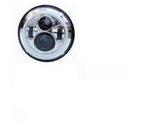 VOALVT Phare Avant Moto Pour Street Pour Glide Pour Softail Pour FLHX F Pour Touring Pour Trike Moto Ronde 7" Projecteur Noir Moteur HID Ampoule LED Phare(4 40w halo chrome)