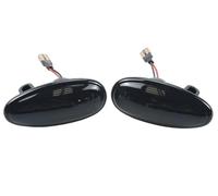 VOALVT Pour Mitsubishi Pour Pajero Pour Shogun MK3 Pour Montero Sport K9 LED Feu Position Latéral Clignotant Lampe Dynamique Lndicateurs Latéraux(Dynamic Smoked Black)