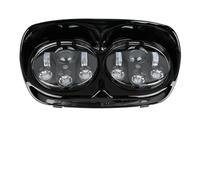 VOALVT Pour Road Pour Glide Pour FLTR 1998-2013 Phare Avant Double Projecteur À LED 5,75 Pouces Pour Moto(Black)