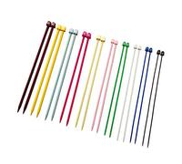 VOANZO 10 paires d'aiguilles à tricoter droites en plastique de 25 cm