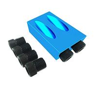 VOANZO 7PCS Set Guide de forage de trou de poche, Kit de forage de trou de poche de 15 degrés Ensemble de guide de forage oblique pour le travail du bois Positionneur Locator Tool