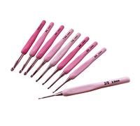 VOANZO 9pcs Ensemble de crochet en aluminium poignées souples kit d'aiguilles à tricoter outils de tissage