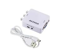VOANZO Adaptateur AV vers VGA Convertisseur VGA vers vidéo 720P 1080P avec câble d'alimentation USB Adaptateur AV vers VGA Accessoires TV Décodeur Convertisseur Audio vidéo