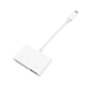 VOANZO Adaptateur USB OTG 3 en 1 Lecteur de Carte TF/SD Câble OTG pour i-Phone/i-Pad Support Hubs MIDI Clavier Souris Lecteur de Carte Support pour iOS 13 et supérieur