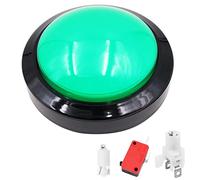 VOANZO Boutons poussoirs Lumineux à LED 12 V - Grand Bouton Vert pour Arcade Pop, Musique, DJ - Diamètre : 100 mm