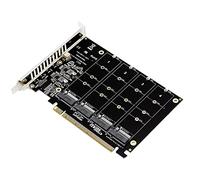 VOANZO Carte d'extension M.2 à 4 ports NVME vers PCIE X16 - Adaptateur Drive Converter Reader