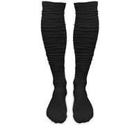 VOANZO Chaussettes de Compression Extra Longues pour Hommes, Chaussettes de Football avec Support de Cheville, Coussinets antidérapants, Chaussettes de Baseball de Rugby Hautes, 1 Paire, Noires