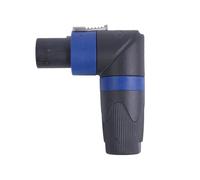 VOANZO Connecteur Audio Speakon NL4FC à Angle de 90°, Adaptateur à Angle Droit à 4 Broches pour Haut-Parleur Haute Puissance, à Verrouillage par Rotation pour systèmes d'amplification NL4FX, NL2FC