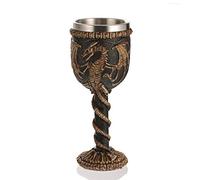 VOANZO Coupe Médiévale en Forme de Dragon Volant - Calice à Vin Squelette Fossile - Décoratif pour Donjons et Dragons, Halloween, Fête