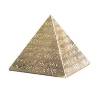 VOANZO Créatif Rétro en Métal avec Couvercle Cendrier Accueil Hôtel Bureau Décor Égypte Antique Sculpture Pyramide Ornements Festival Cadeau (Bronze)