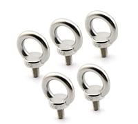VOANZO Lifting Ring Eye Bolt M8 / 0.32" Marine Weight Lift Stainless Steel Male Thread Screws Bolts 5pcs