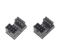 VOANZO Lot de 2 adaptateurs 8 broches vers 8 broches à angle de 180 degrés pour ordinateurs de bureau, carte graphique, câble d'alimentation GPU