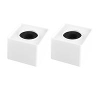 VOANZO Lot de 2 Drapeaux de Microphone Portables en Forme de Cube carré pour Interview, équipement de Microphone Blanc pour Diffusion et interviews
