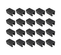 VOANZO Lot de 20 Capuchons de Protection en Forme de U en Plastique de 12 mm pour Pieds de Chaise en Plastique Noir pour chaises en Acier Tubulaire (Noir)