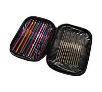 VOANZO Lot de 22 crochets multicolores avec sac Tissage Aiguilles à tricoter Outil d'artisanat Meilleur ensemble pour débutant et professionnel