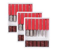 VOANZO Lot de 3 embouts de meulage pour manucure et pédicure avec bandes de ponçage pour lime à ongles électrique